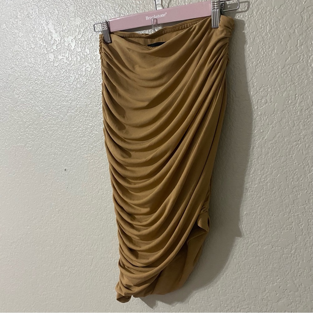 h:ours Livia Skirt Light Hazelnut Knee Length Revolve - Picture 9 of 10